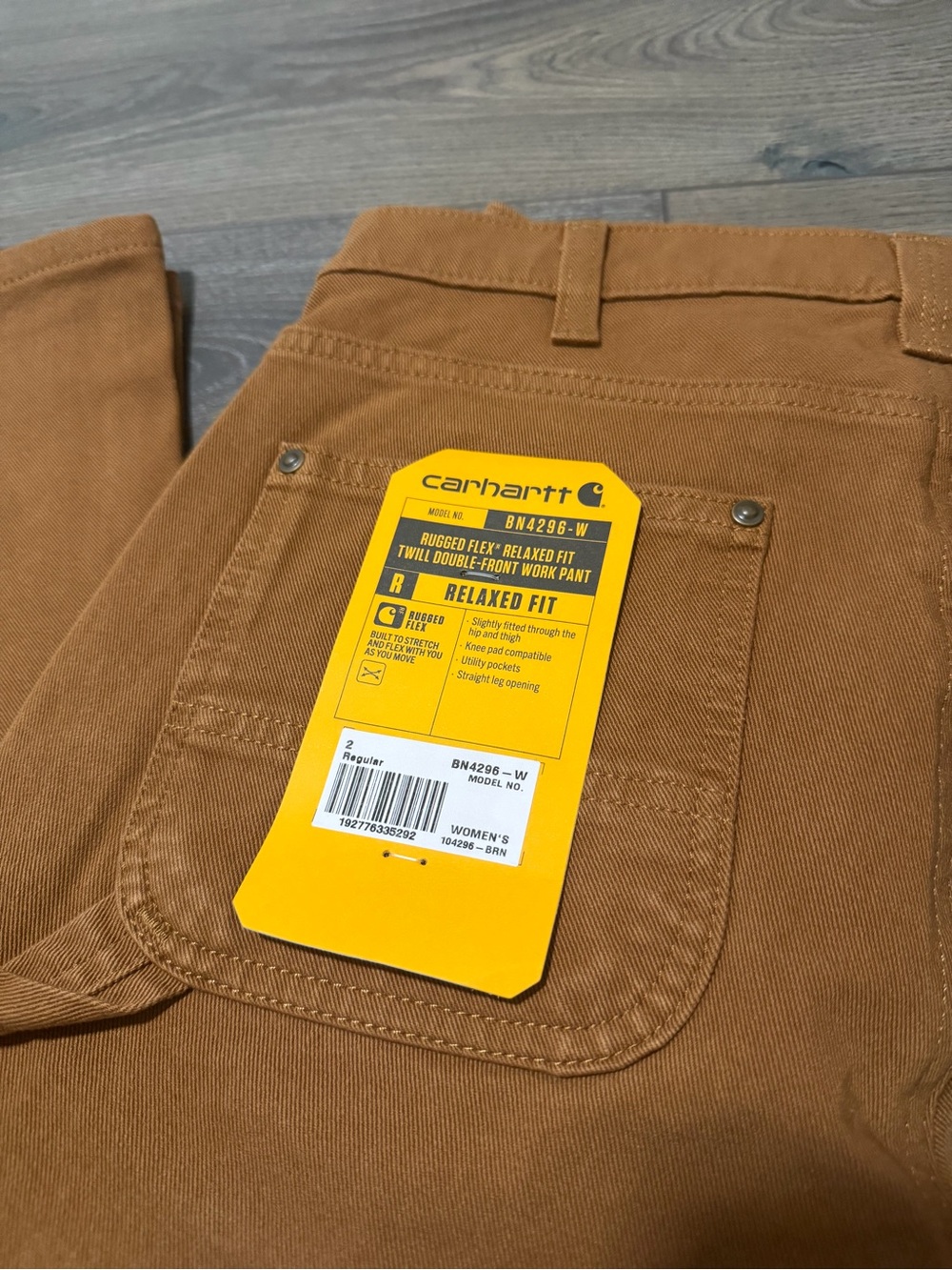 Women’s Carhartt work pants size 2 regular rugged relaxed fit twill double front
